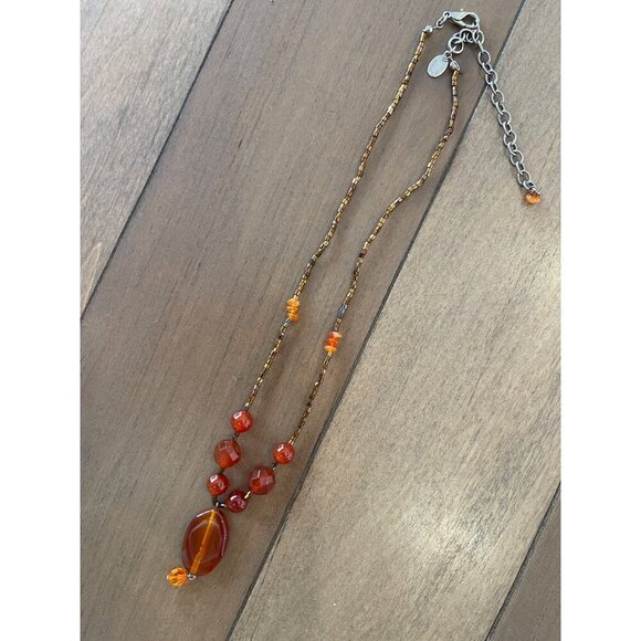 Cousin Claudine Orange Beaded Necklace Ideal For Enhancing Autumn Outfits - Picture 1 of 6